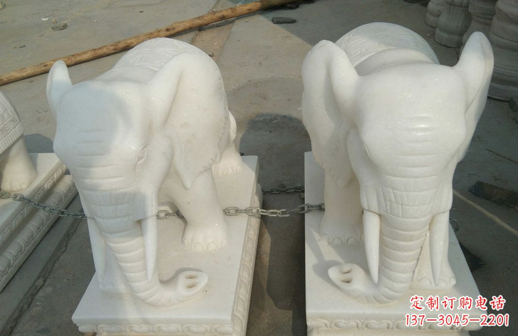 潍坊汉白玉大象雕塑是中领雕塑定制厂家的精品作…