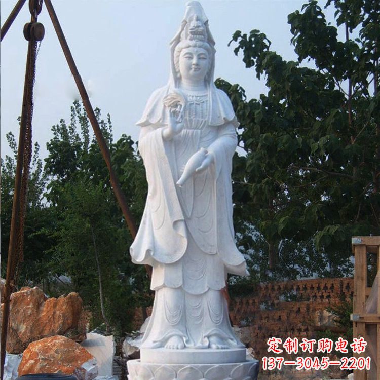 潍坊汉白玉滴水观音石雕