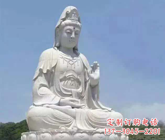 潍坊精致汉白玉观音雕塑