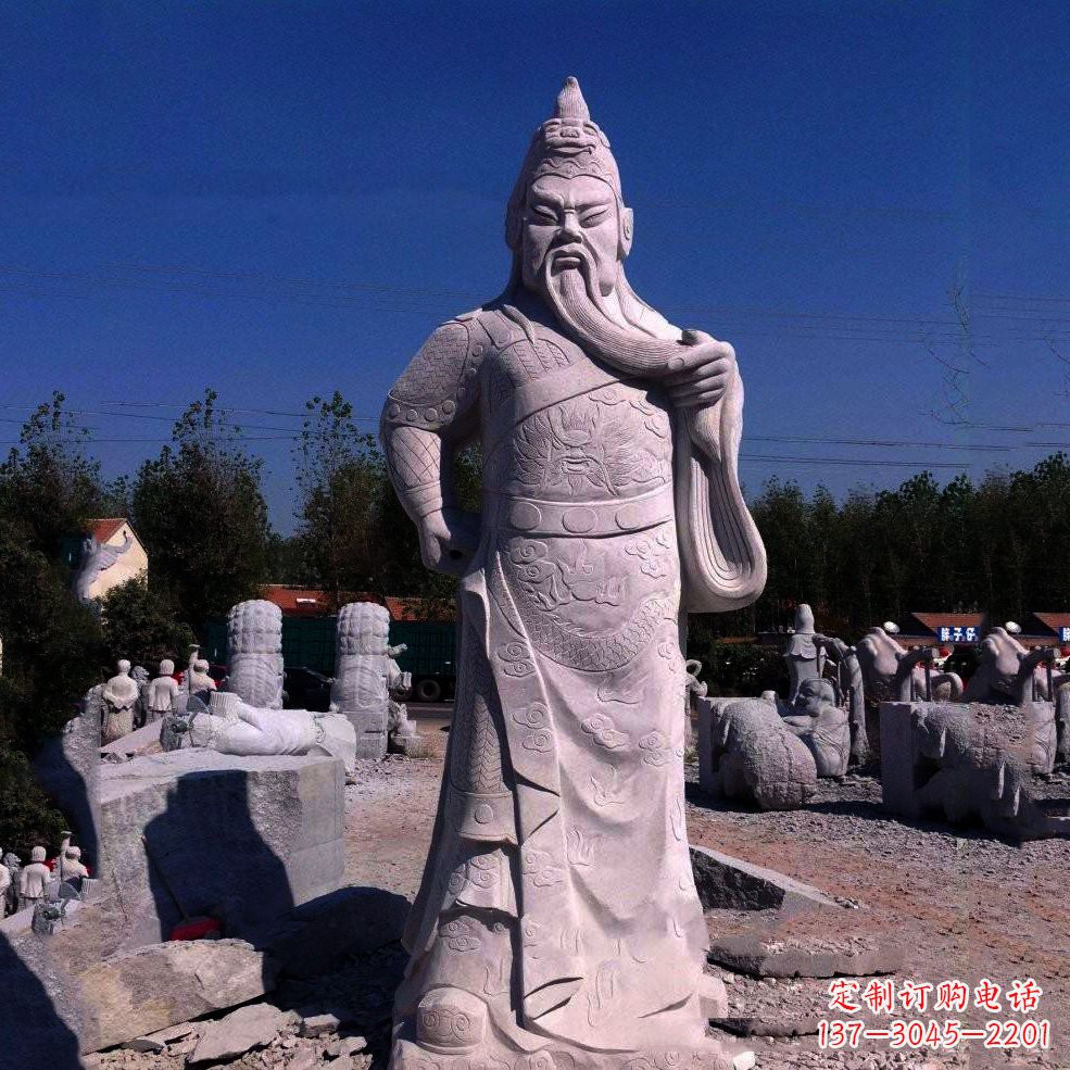 潍坊中领雕塑-精致关羽石雕塑