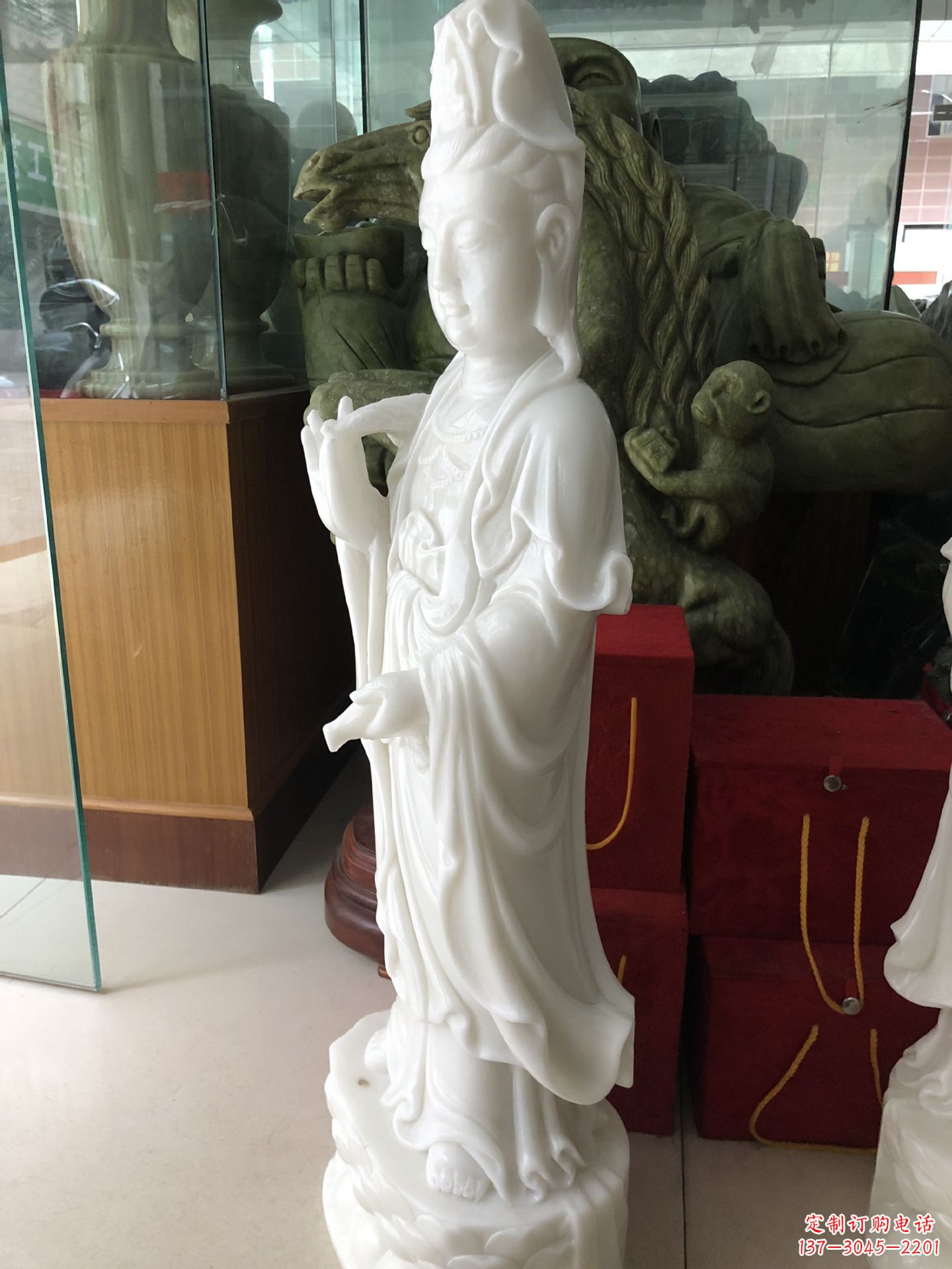 潍坊精美汉白玉观音菩萨雕塑
