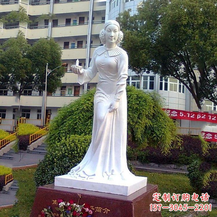 潍坊汉白玉护理事业创始人南丁格尔石雕像