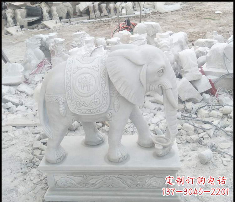 潍坊汉白玉吉祥大象雕塑