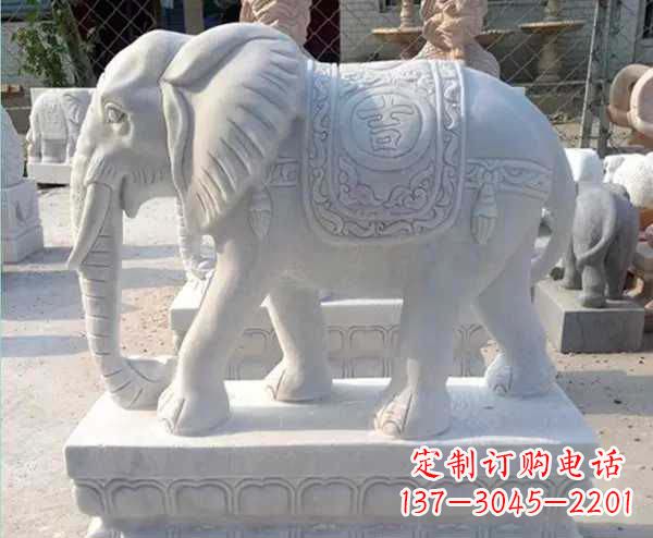 潍坊汉白玉吉祥如意招财镇宅大象石雕_1