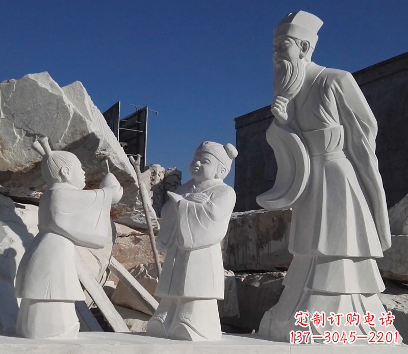 潍坊以孔融让梨石雕塑陪伴你的每一天