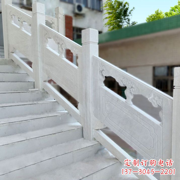 潍坊高雅精致的汉白玉楼梯石雕栏杆