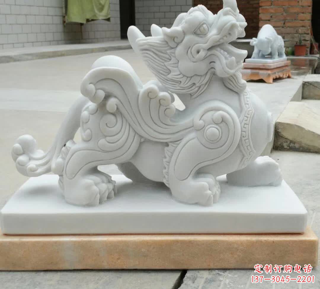 潍坊精美汉白玉貔貅雕塑