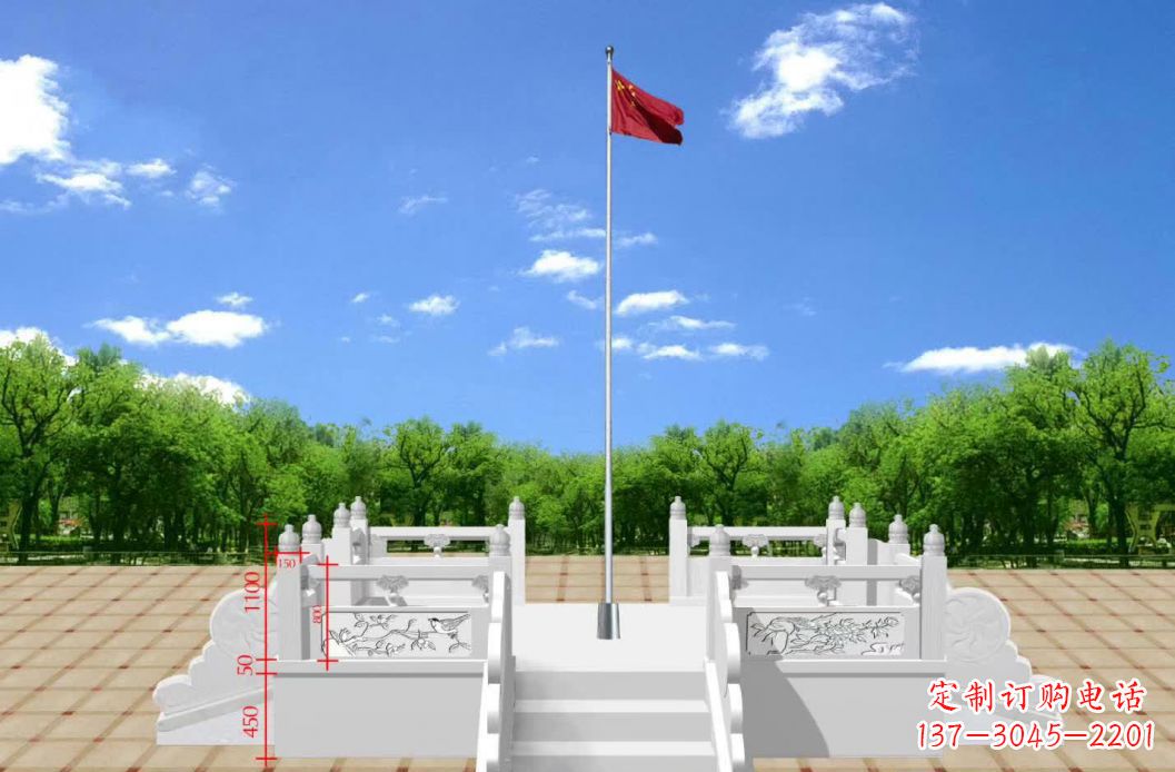 潍坊汉白玉升旗台雕塑12