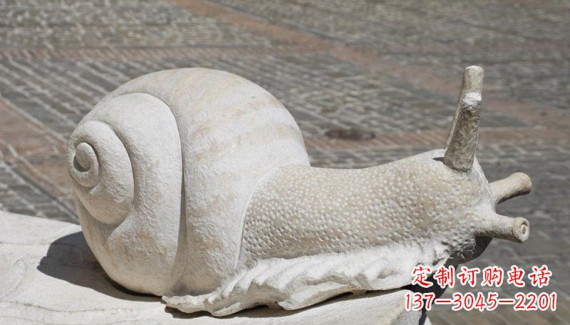 潍坊汉白玉蜗牛动物石雕