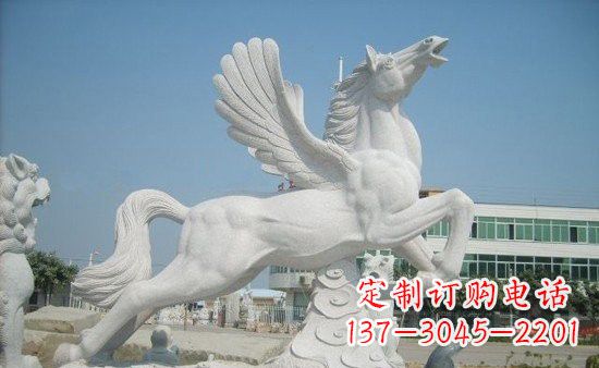 潍坊汉白玉祥云飞马石雕