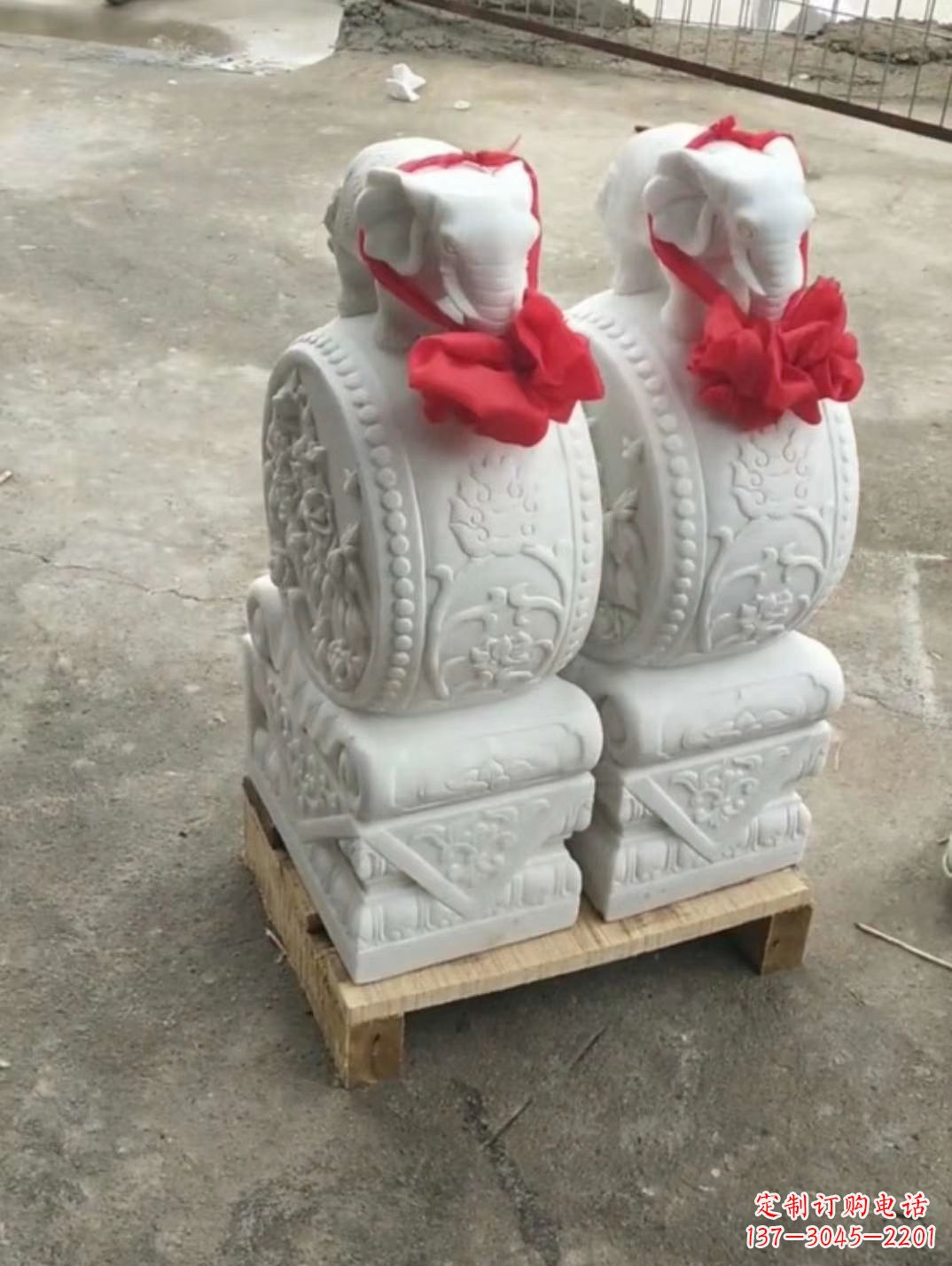 潍坊汉白玉小门墩石,门口摆放吉祥物