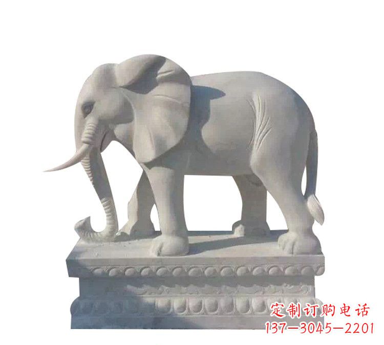潍坊汉白玉镇宅大象石雕