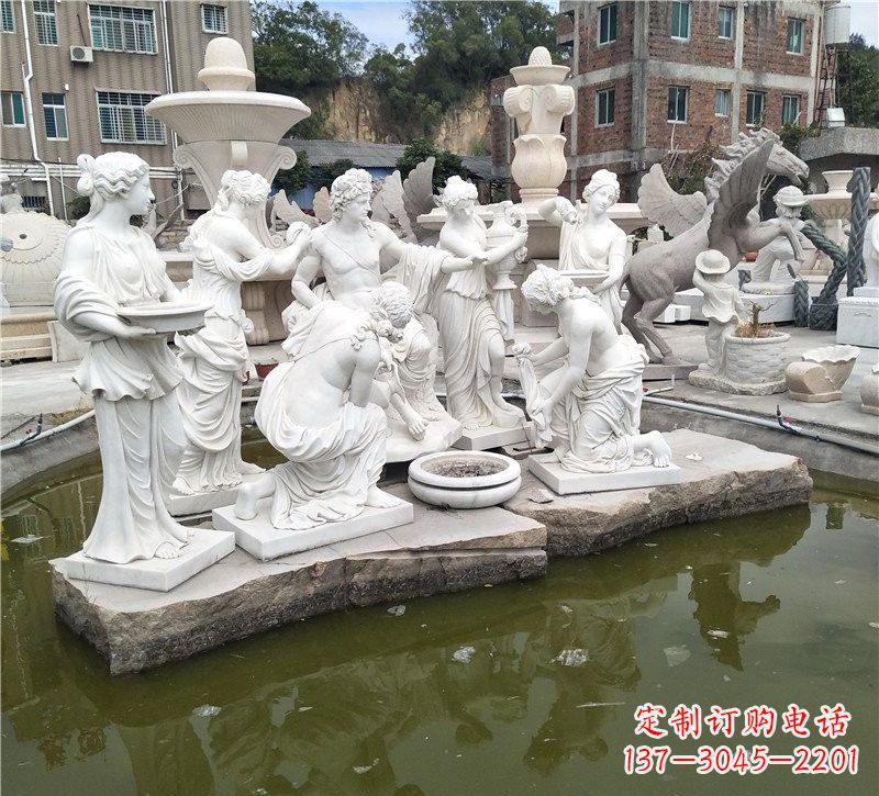 潍坊汉白玉众宁芙侍奉阿波罗雕塑