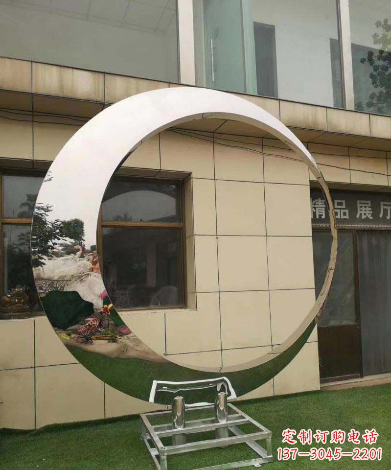 潍坊户外不锈钢圆环雕塑