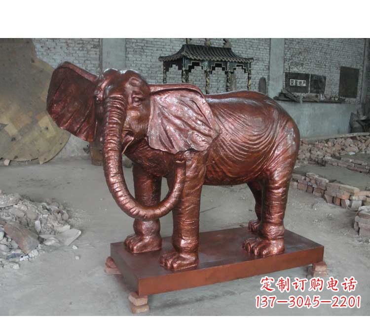 潍坊户外大象动物铜雕塑