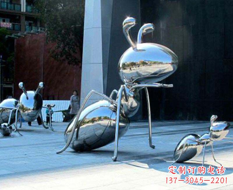 潍坊户外镜面不锈钢蚂蚁雕塑