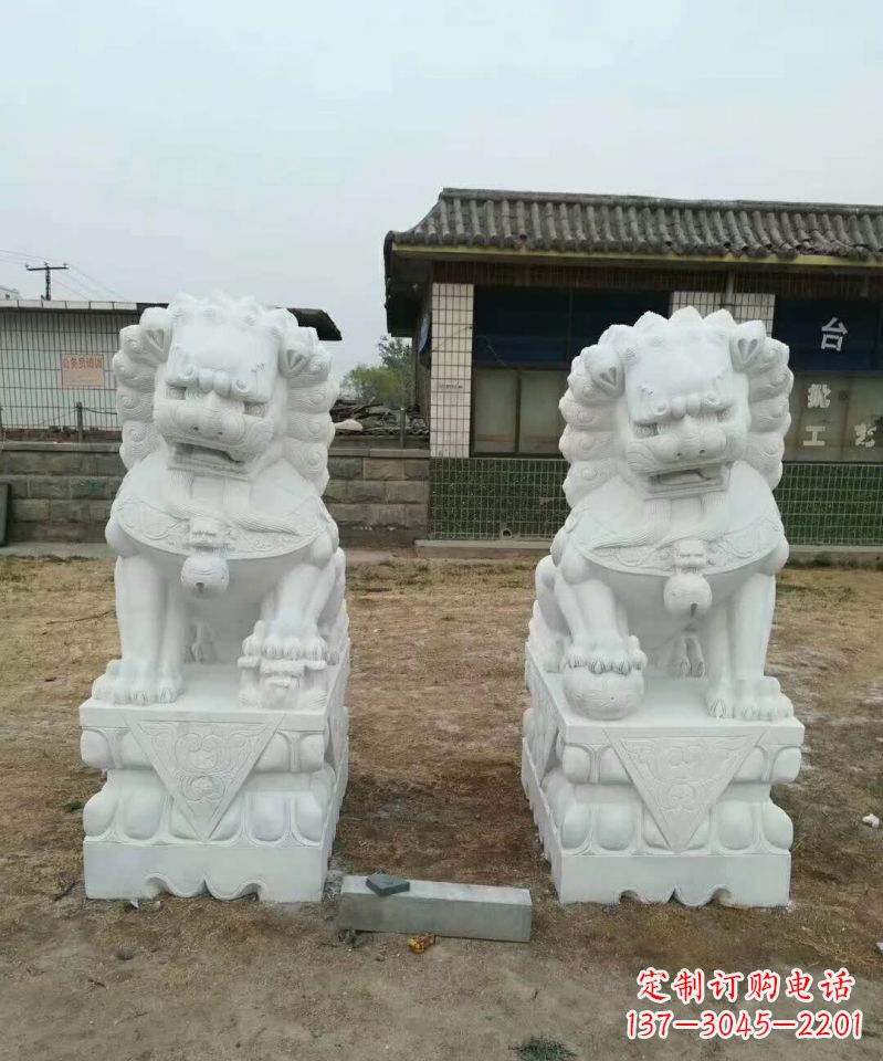 潍坊户外镇宅石雕狮子