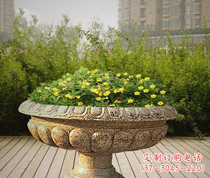 潍坊精美雕刻的花岗岩花盆驰骋提供