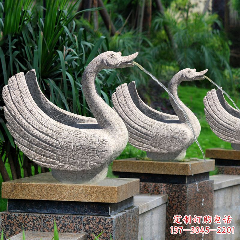 潍坊尊贵的花岗岩天鹅喷水雕塑