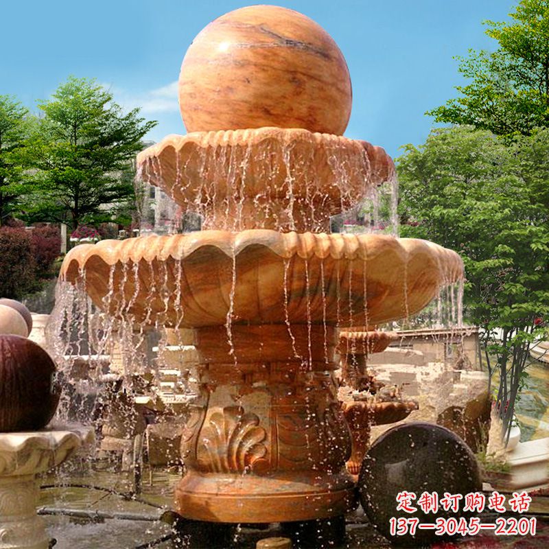 潍坊花岗岩石雕喷泉风水球