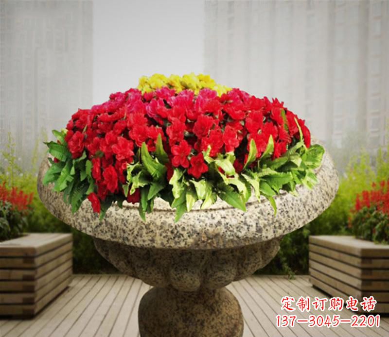 潍坊花岗岩小区景观花盆雕塑