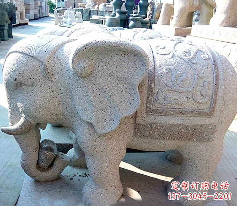 潍坊花岗岩元宝大象石雕