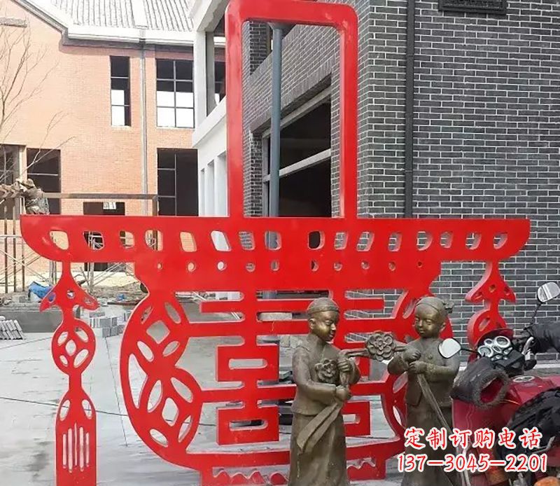 潍坊花篮剪纸雕塑不锈钢