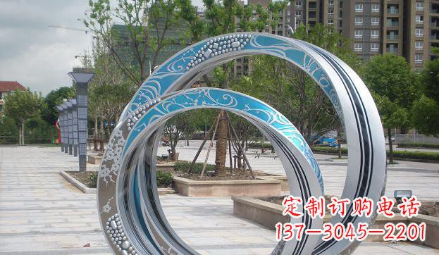 潍坊铸造精良的不锈钢圆环雕塑