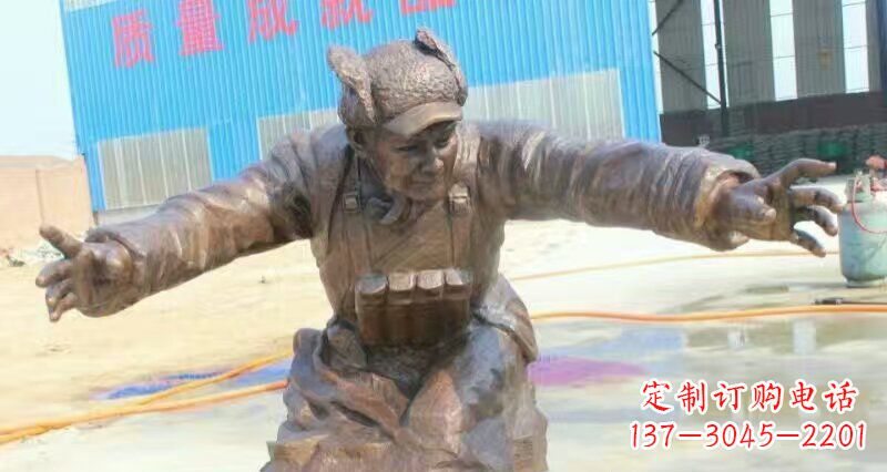 潍坊荣耀时刻,纪念经典——黄继光校园英雄人物铜雕