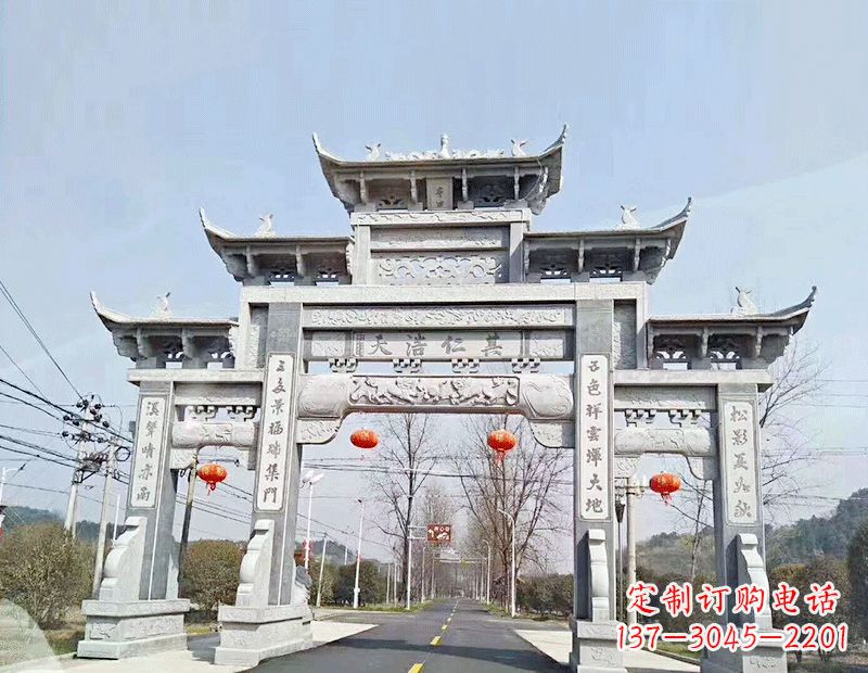 潍坊黄南石雕牌坊|专业定制牌坊雕塑