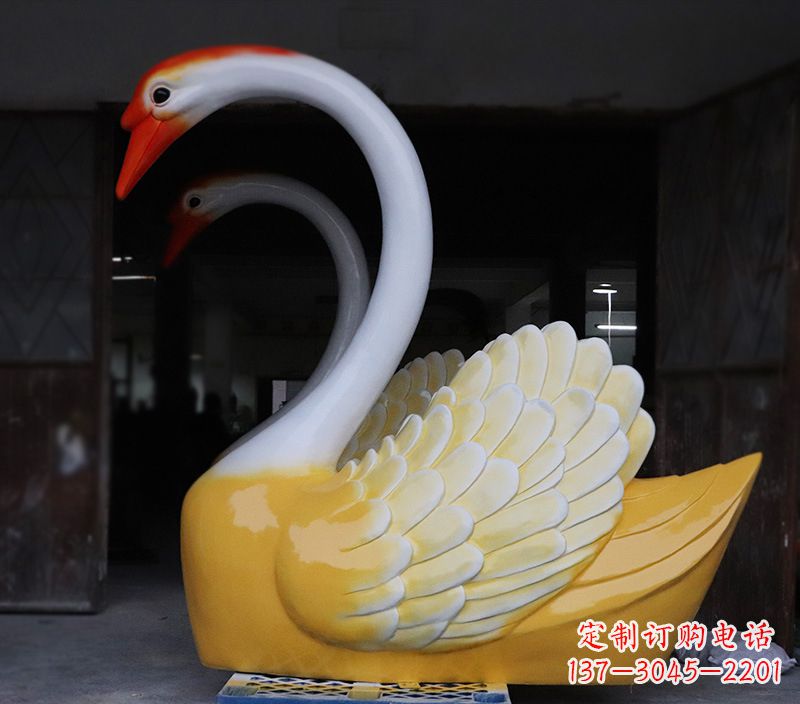 潍坊爱心天鹅雕塑,让你的爱永生