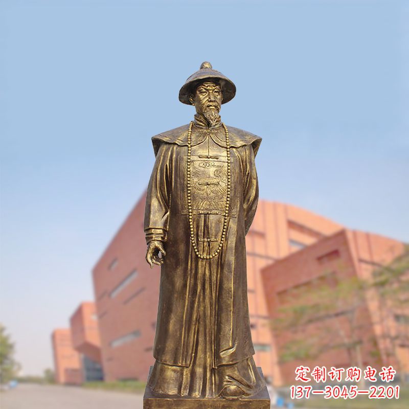 潍坊黄铜曾国藩铸铜雕像-学校校园历史文化名人著名民族英雄人物雕塑