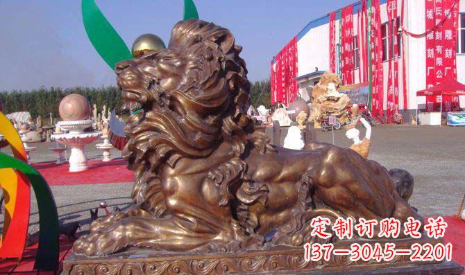潍坊汇丰西洋狮子铜雕,精美华贵