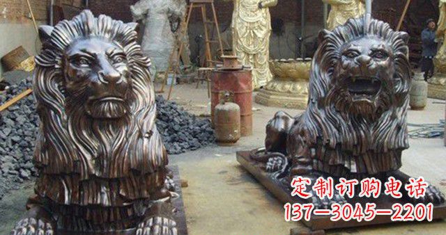 潍坊汇丰铜狮子雕塑,令人叹为观止