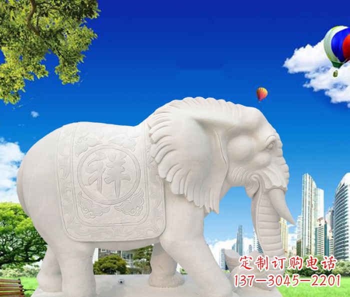 潍坊唯美大象石雕，祥和吉祥如意