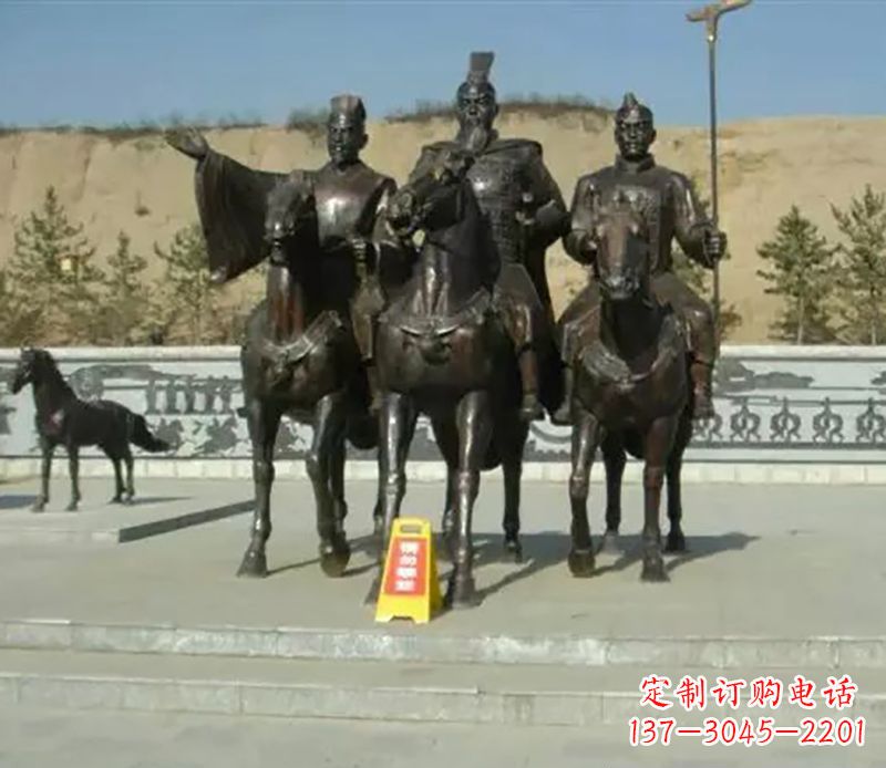 潍坊中领雕塑:骑马广场铜雕作品
