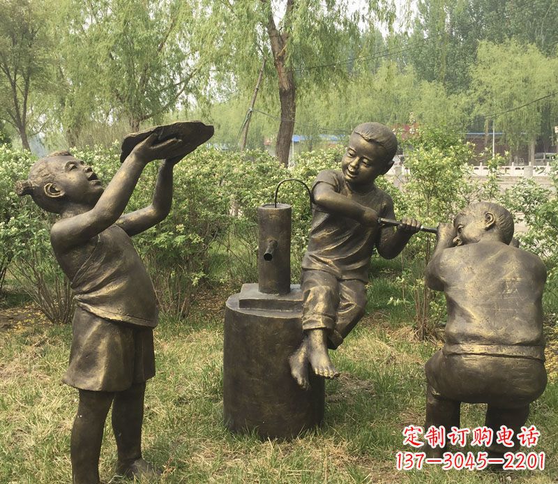 潍坊艺术熊孩子,活泼可爱的儿童雕塑