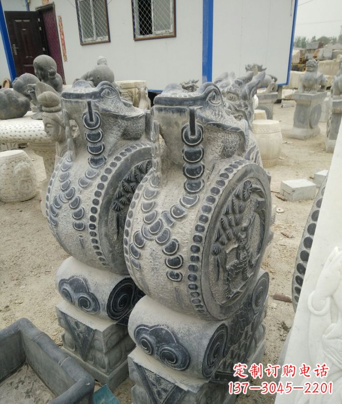 潍坊古韵深远,金蟾抱鼓石仿古门墩雕塑