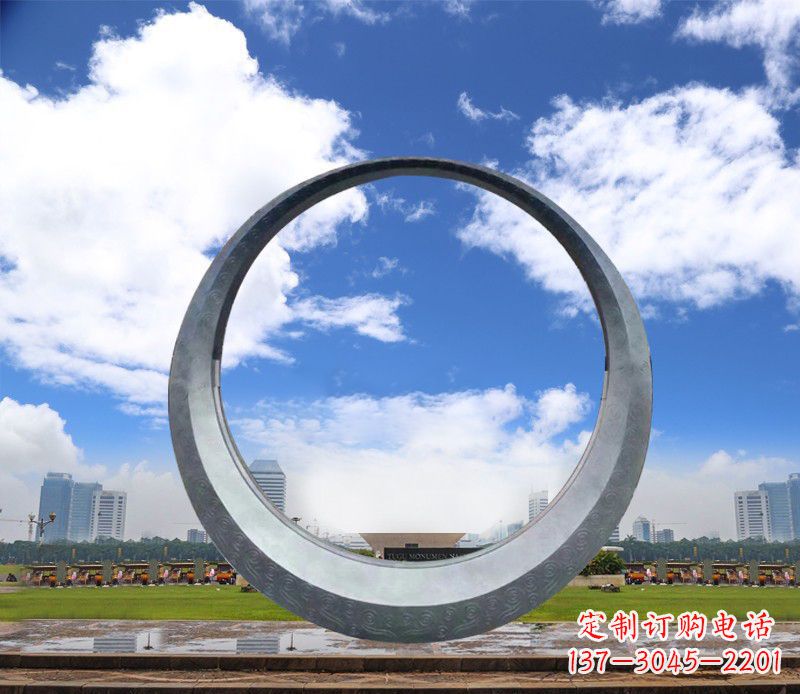潍坊景观美化,中领雕塑不锈钢圆环雕塑
