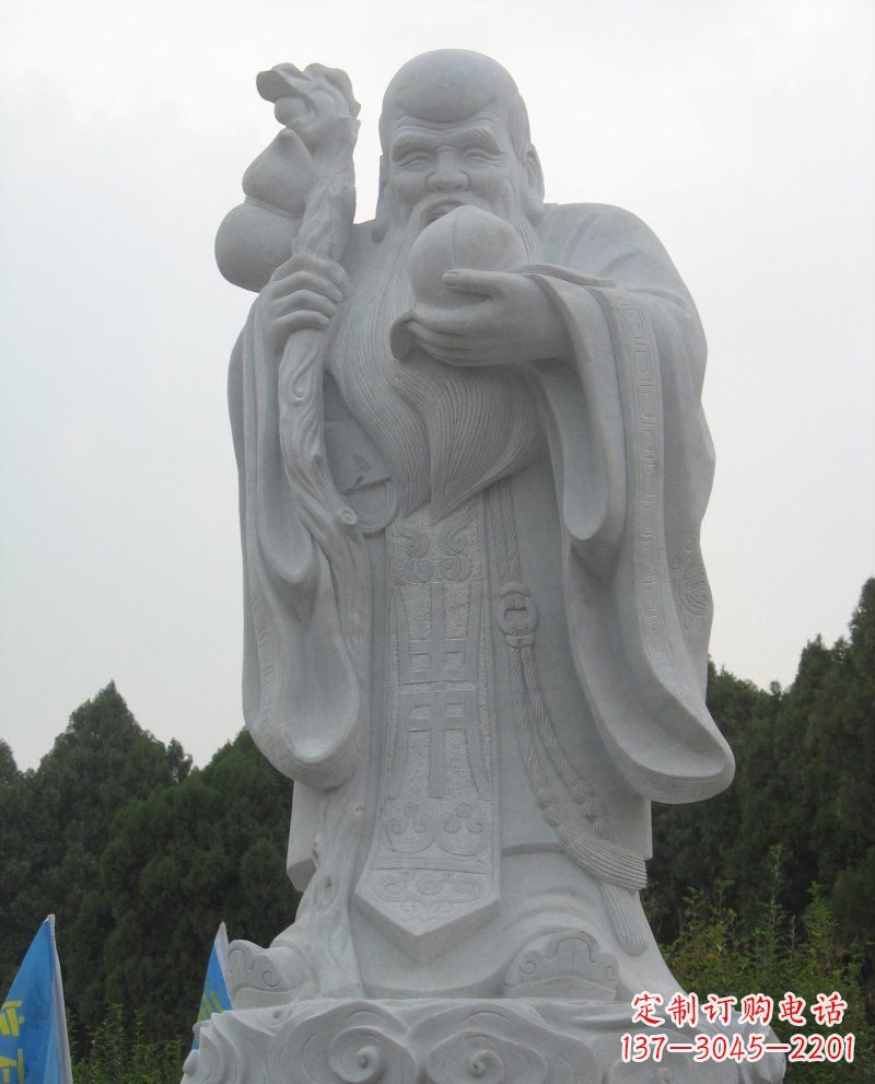 潍坊景区大理石老寿星雕塑