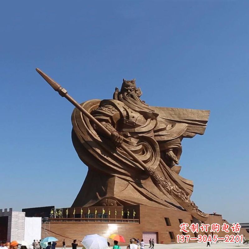 潍坊景区大型历史名人铸铜武圣关公景观雕塑