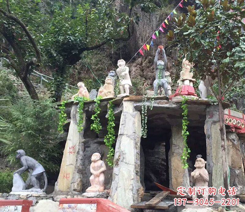潍坊景区动物猴子石雕