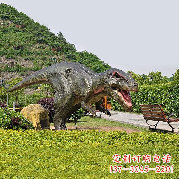 潍坊景区仿真动物仿真霸王龙玻璃钢恐龙雕塑