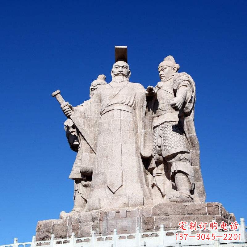 潍坊精美绝伦的汉武帝刘彻大型石雕景观雕塑