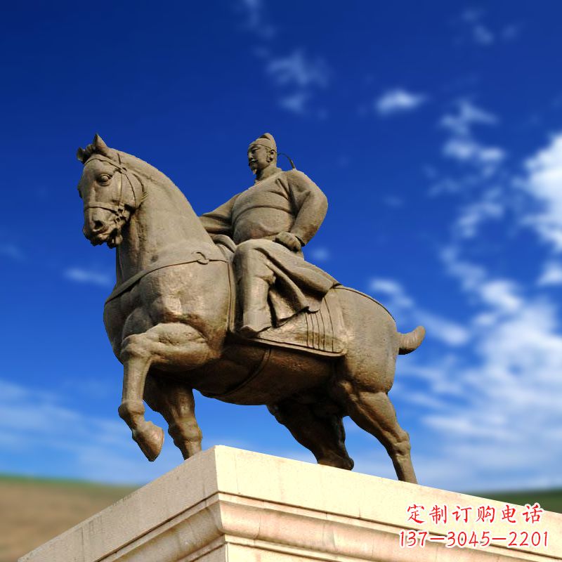 潍坊领雕塑正大光明:李世民骑马景观雕塑
