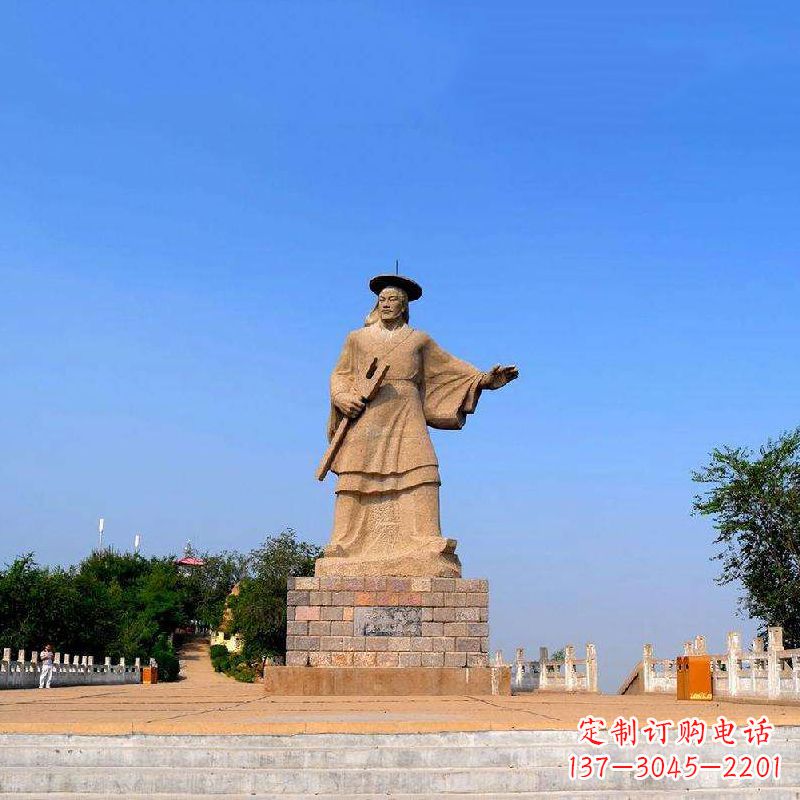 潍坊领雕塑追踪历史英雄，精美大禹石雕像