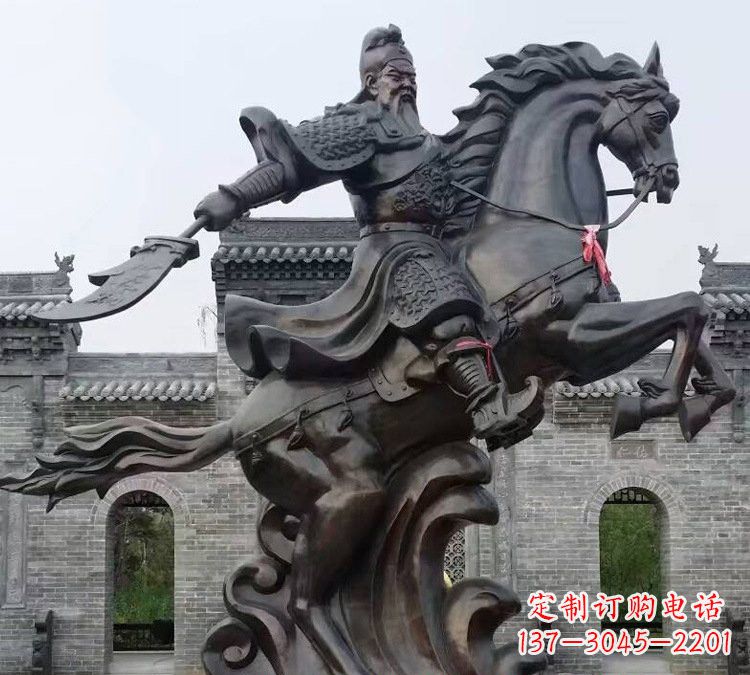 潍坊高贵雄浑的大型铜铸关公雕塑