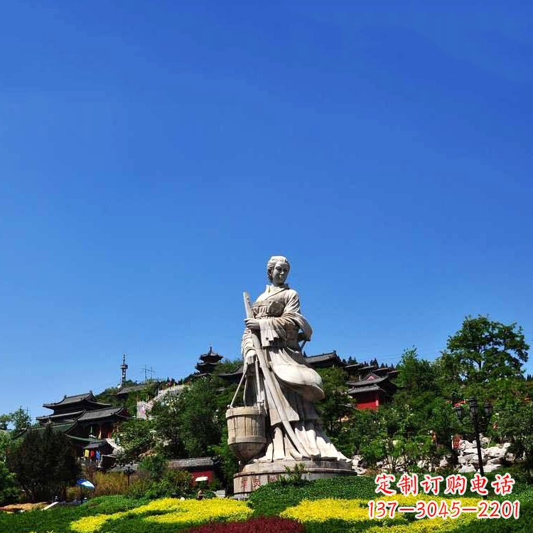 潍坊美女雕塑,用精美石料表现传统美