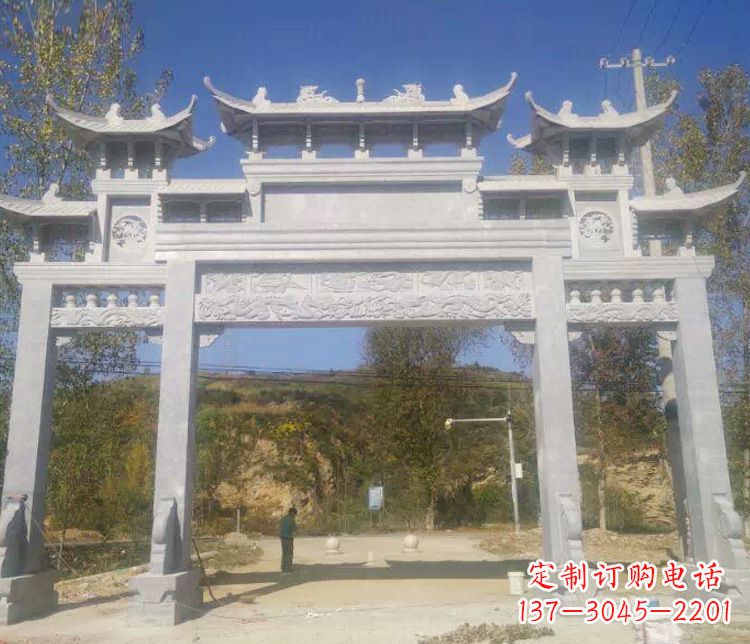 潍坊中领雕塑:精雕制作仿古石牌坊石雕