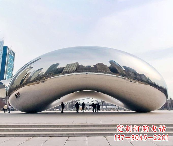 潍坊镜面不锈钢大型拱门雕塑